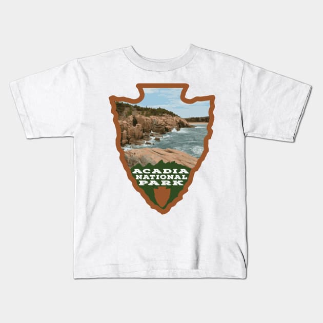 Acadia National Park arrowhead Kids T-Shirt by SlapTheWorld